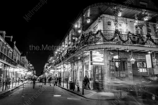 Embers on Bourbon Street -- New Orleans Black and White Photography