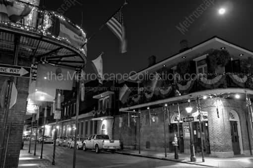 Bourbon Street at St Ann Street -- New Orleans Black and White Photography