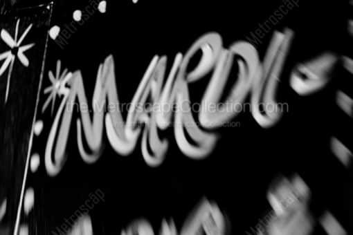 Mardi-Gras Murals on St Charles Street -- New Orleans Black and White Photography