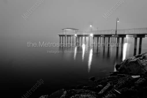 A Lake Ponchartrain Foggy Sunrise -- New Orleans Black and White Photography