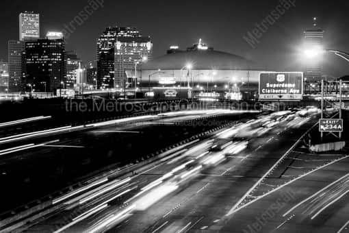 Downtown New Orleans and the Superdome -- New Orleans Black and White Photography