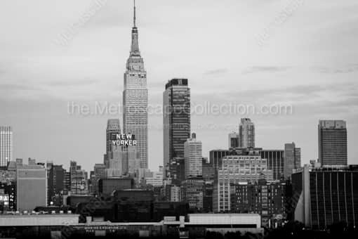 New York City Black and White Photography of The Midtown Empire State Building Skyline Section The Midtown Empire State Building Skyline Section -- New York City Black and White Photography