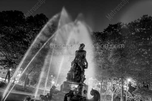 New York City Black and White Photography of The Bailey Fountain in Grand Army Plaza at Prospect Park The Bailey Fountain in Grand Army Plaza at Prospect Park -- New York City Black and White Photography