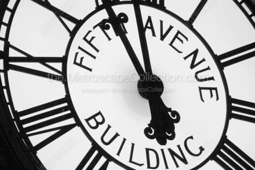 The Fifth Avenue Building Clock -- New York City Black and White Photos