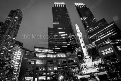 Columbus Circle at Night -- New York City Black and White Photos
