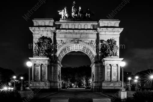 New York City Black and White Photography of The Grand Army Plaza Arch at Prospect Park in Brooklyn The Grand Army Plaza Arch at Prospect Park in Brooklyn -- New York City Black and White Photography