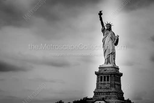 New York City Black and White Photography of The Statue of Liberty in New York Harbor The Statue of Liberty in New York Harbor -- New York City Black and White Photography
