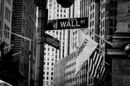 Wall Street at Broad in New York City -- New York City Black and White Photos