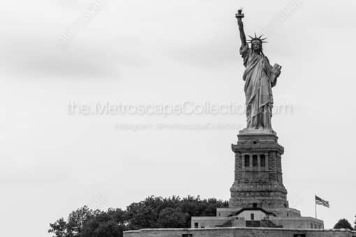 New York City Black and White Photography of The Statue of Liberty on top of Fort Wood The Statue of Liberty on top of Fort Wood -- New York City Black and White Photography