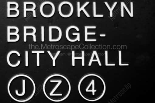 New York City Black and White Photography of Brooklyn Bridge - City Hall Subway Station Brooklyn Bridge - City Hall Subway Station -- New York City Black and White Photography