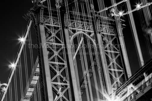A Close up Shot of the Manhattan Bridge -- New York City Black and White Photos