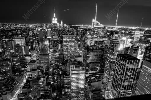 New York City Black and White Photography of Midtown Manhattan and Times Square at Night Midtown Manhattan and Times Square at Night -- New York City Black and White Photography