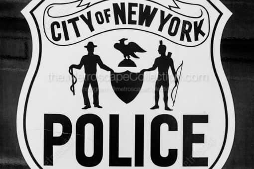 A Seal on an Old NYPD Paddy Wagon -- New York City Black and White Photos