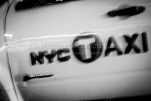 A New York City Taxi -- New York City Black and White Photos