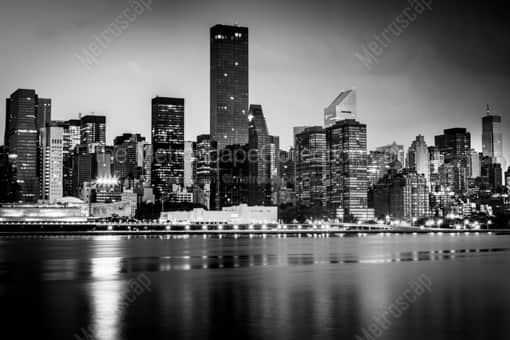 The Uptown or Upper East Side Skyline -- New York City Black and White Photos