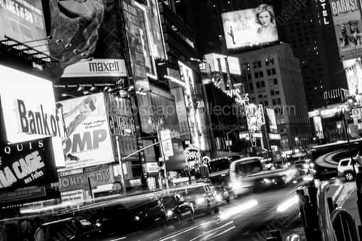 Times Square Traffic -- New York City Black and White Photos