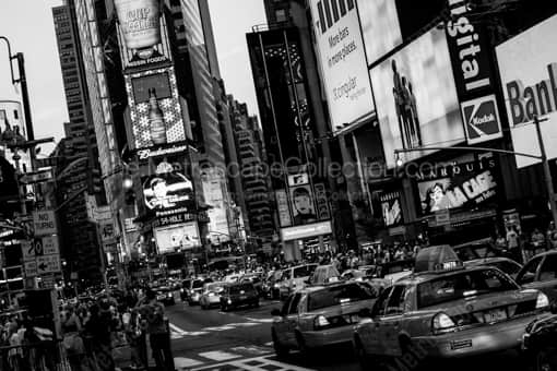 New York City Black and White Photography of Traffic Jams in Times Square at Rush Hour Traffic Jams in Times Square at Rush Hour -- New York City Black and White Photography