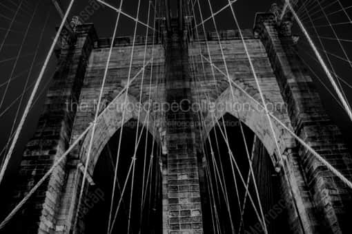 The Web of Cable on the Brooklyn Bridge -- New York City Black and White Photos
