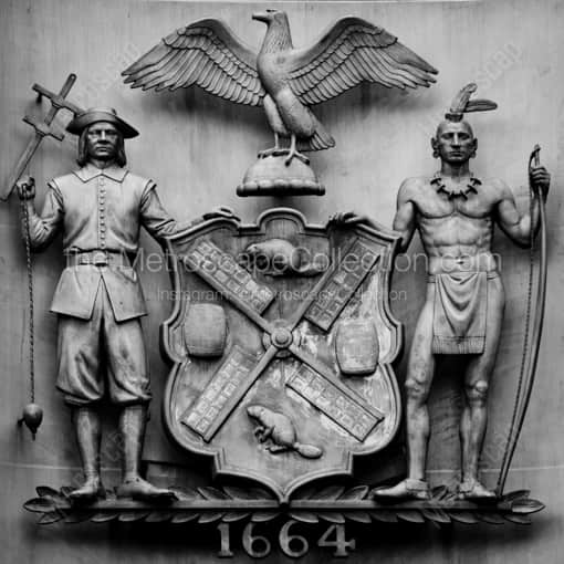 New York City Black and White Photography of The 1664 Relief on the Brooklyn Battery Tunnel The 1664 Relief on the Brooklyn Battery Tunnel -- New York City Black and White Photography