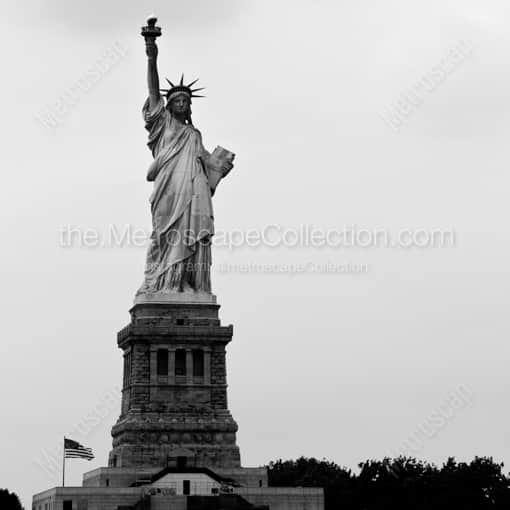 New York City Black and White Photography of The Statue of Liberty on top of Fort Wood The Statue of Liberty on top of Fort Wood -- New York City Black and White Photography