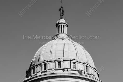The Dome of the Oklahoma Capitol -- Oklahoma City Black and White Photos