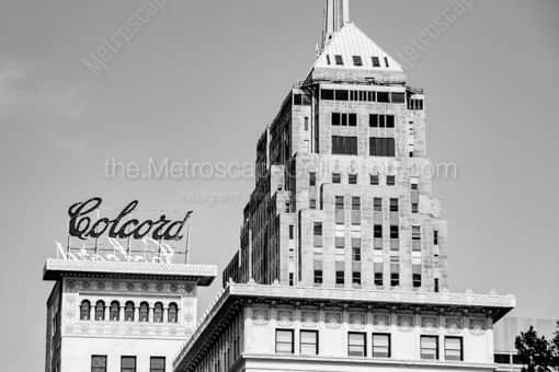 Oklahoma City Black and White Photography of The Colcord Hotel in Downtown Oklahoma City The Colcord Hotel in Downtown Oklahoma City -- Oklahoma City Black and White Photography