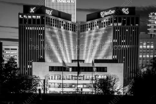 The Dale Clark Library and Central Park Plaza Buildings -- Omaha Black and White Photos