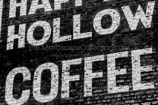 Happy Hollow Coffee Mural -- Omaha Black and White Photos
