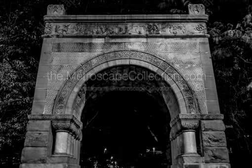 The Leahy Park Archway At Night -- Omaha Black and White Photos