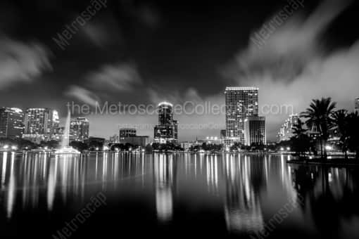 Downtown Orlando from Lake Eola -- Orlando Black and White Photography