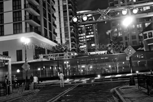 A Train Races Through Downtown Orlando -- Orlando Black and White Photography