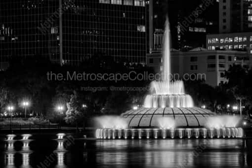 Orlando Black and White Photography of The Linton Allen Memorial Fountain in Lake Eola The Linton Allen Memorial Fountain in Lake Eola -- Orlando Black and White Photography