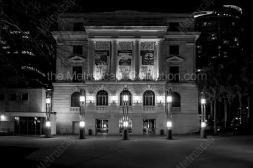 The Orlando History Center at Night -- Orlando Black and White Photography