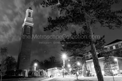 The Miami University Beta Theta Pi Bell Tower -- Oxford Black and White Photography