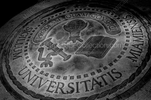 Miami University Seal on Ground -- Oxford Black and White Photography