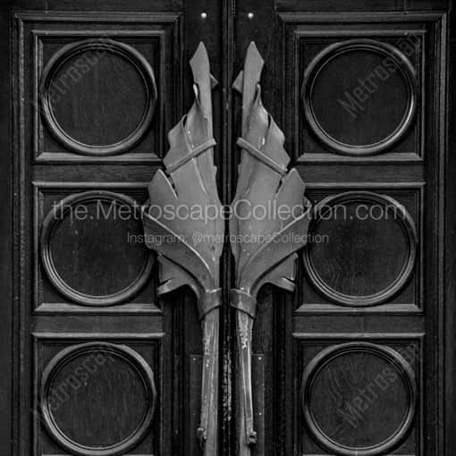Miami University Alumni Hall Doors -- Oxford Black and White Photography