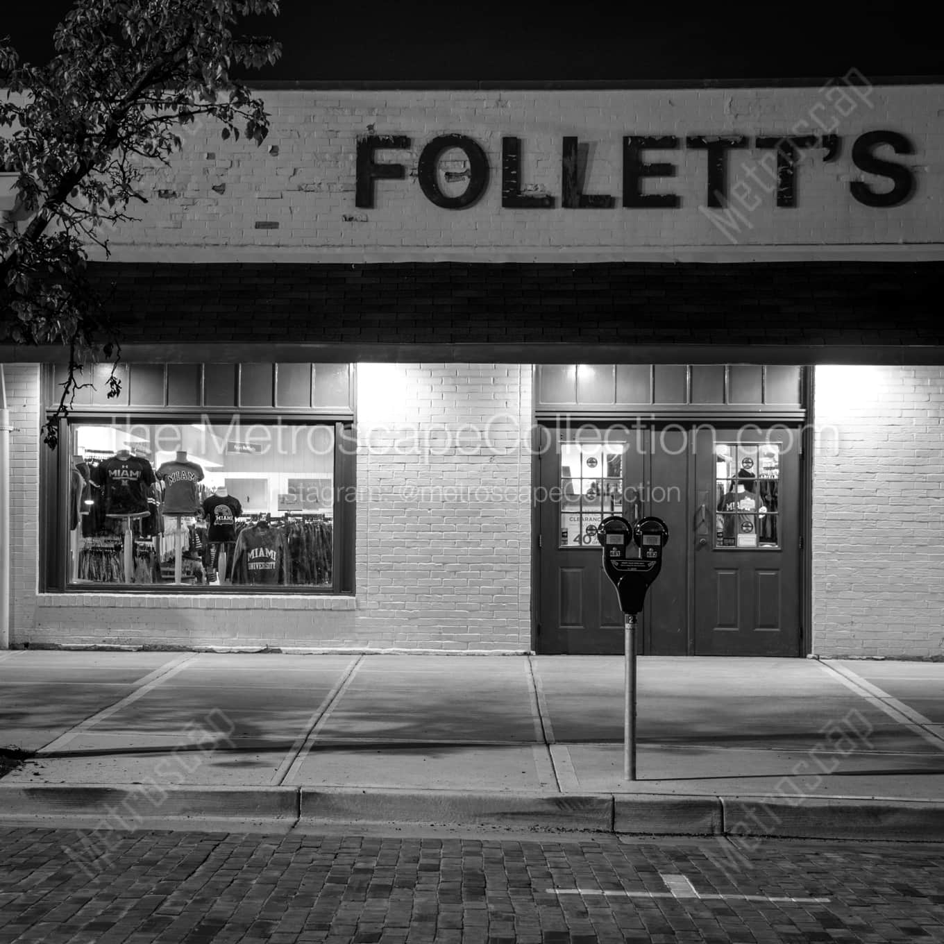 Follett's Book Store landscape black and white Photography square crop