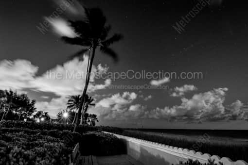 Clouds Above Palm Beach at Night -- Palm Beach Black and White Photos