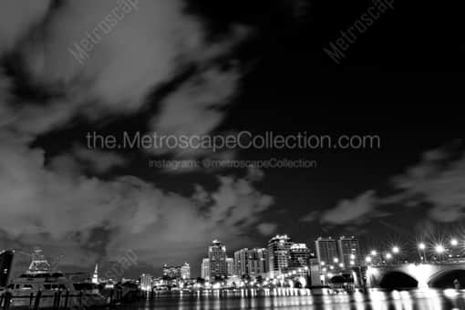 Palm Beach Black and White Photography of The West Palm Beach Skyline on the Intercoastal Waterway The West Palm Beach Skyline on the Intercoastal Waterway -- Palm Beach Black and White Photography