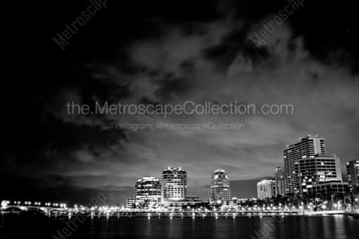 The Downtown West Palm Beach Skyline -- Palm Beach Black and White Photos