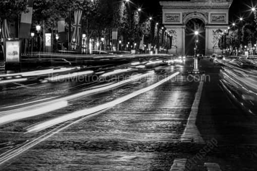 Paris Black and White Photography of The Arc de Triomphe on the Champs Elysees The Arc de Triomphe on the Champs Elysees -- Paris Black and White Photography