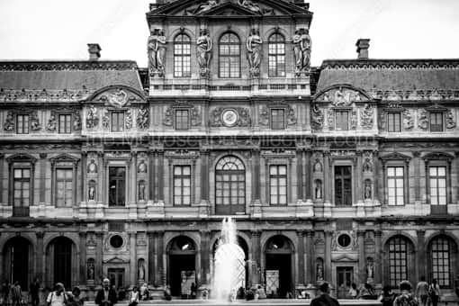 The Musee du Louvre -- Paris Black and White Photography