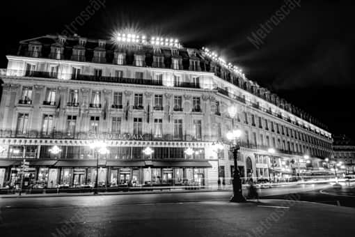 The Grande Hotel and Cafe de la Paix -- Paris Black and White Photography