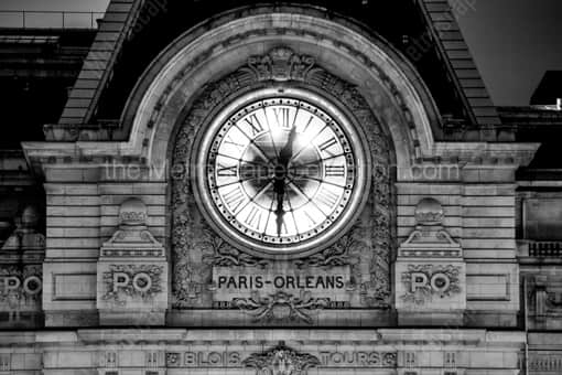 Paris Black and White Photography of The Paris-Orleans Clock on the Musee d'Orsay The Paris-Orleans Clock on the Musee d'Orsay -- Paris Black and White Photography