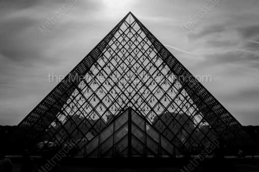 The Pyramide du Louvre -- Paris Black and White Photography