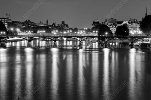 The River Seine at Night -- Paris Black and White Photography