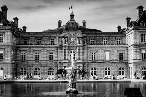 The French Senat Building -- Paris Black and White Photography