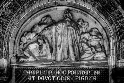 Paris Black and White Photography of Templum Hoc Poenitentiae et Devotionis Pignus Templum Hoc Poenitentiae et Devotionis Pignus -- Paris Black and White Photography