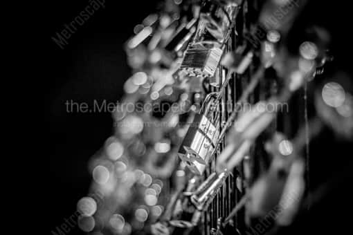 Paris Love Locks -- Paris Black and White Photography