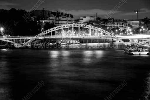 A Pedestrian Bridge over the River Seine -- Paris Black and White Photography